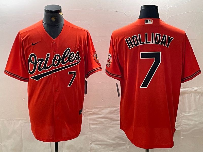 Men Baltimore Orioles #7 Holliday Orange Nike Game 2024 MLB Jersey style 1->atlanta braves->MLB Jersey